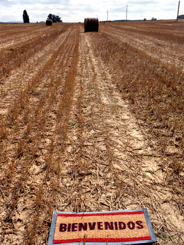 alt=felpudo sobre campos de cultivo