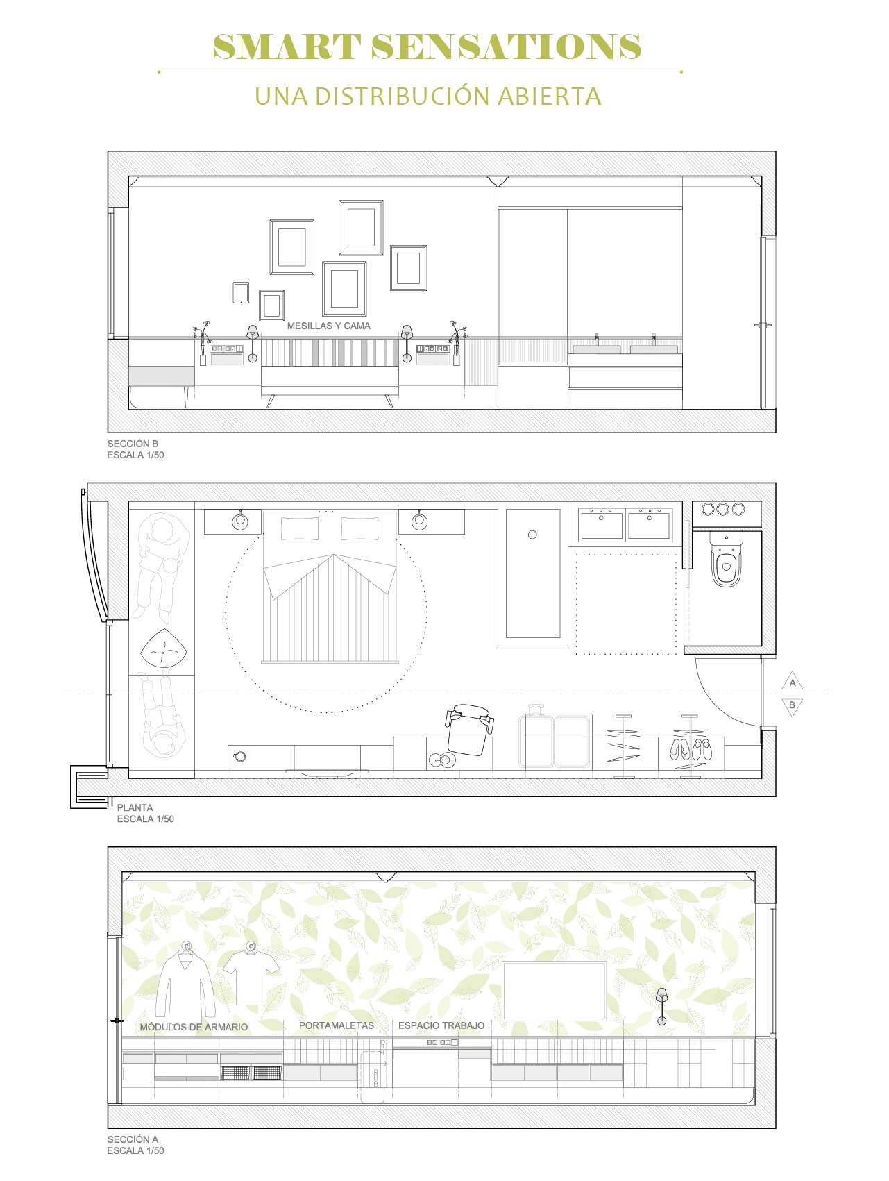 alt= Distribución de habitación tipo en Hoteles Star