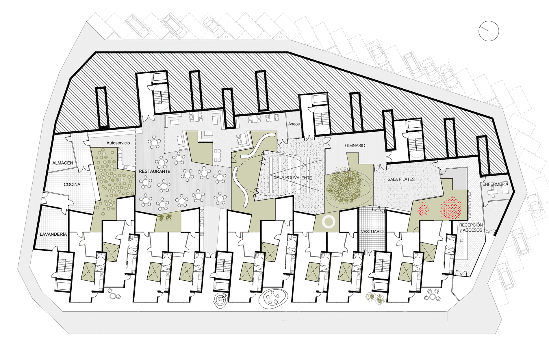 alt=plantas arquitectónicas de Viviendas Asistidas en Erustes